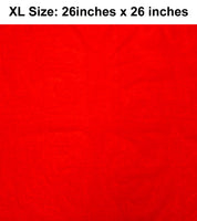 Solid Red Design XL 26" X 26" Cotton Scarf Bandana