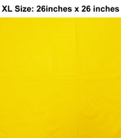 Solid Yellow Design XL 26" X 26" Cotton Scarf Bandana