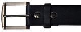 2X to 5X Black Bonded Leather Belt with Removable Belt Buckle
