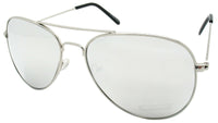 2 Pairs Classic Silver Frame Mirror Lens Aviator Pilot Sunglasses
