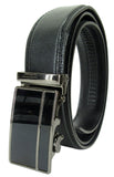 Men Genuine Leather Automatic Ratchet Click Lock Belt Designer Style Buckle
