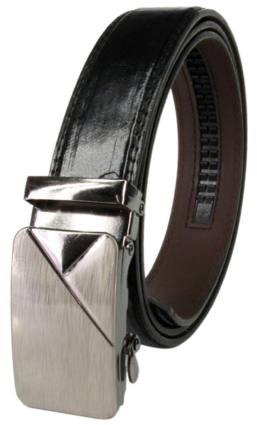 Men Genuine Leather Automatic Ratchet Click Lock Buckle Belt Designer Style:CA01