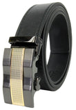 Men Genuine Leather Automatic Ratchet Click Lock Buckle Belt Designer Style:85