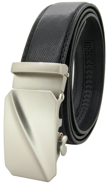 Men Genuine Leather Automatic Ratchet Click Lock Buckle Belt Designer Style:AG03