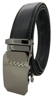 Men Genuine Leather Automatic Ratchet Click Lock Buckle Belt Designer Style:CA02