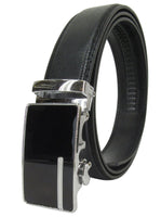 Men Genuine Leather Designer Style Automatic Ratchet Click Lock Buckle Belt