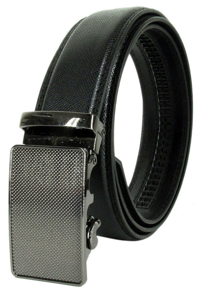 Men Genuine Leather Automatic Ratchet Click Lock Buckle Belt New Style