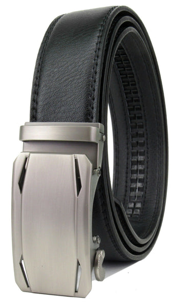 Men Genuine Leather Automatic Ratchet Click Lock Buckle Belt Designer Style:703