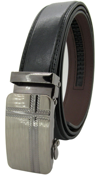Men Genuine Leather Automatic Ratchet Click Lock Buckle Belt Designer StyleCA102