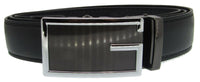 Men Automatic Ratchet Click Lock Belt Buckle Genuine Leather Design Style A34