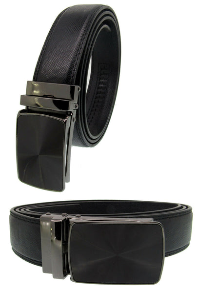Men Automatic Ratchet Click Lock Belt Buckle Genuine Leather Design Style A5