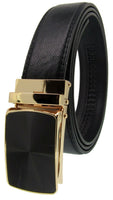 Men Automatic Ratchet Click Lock Belt Buckle Genuine Leather Design Style A7
