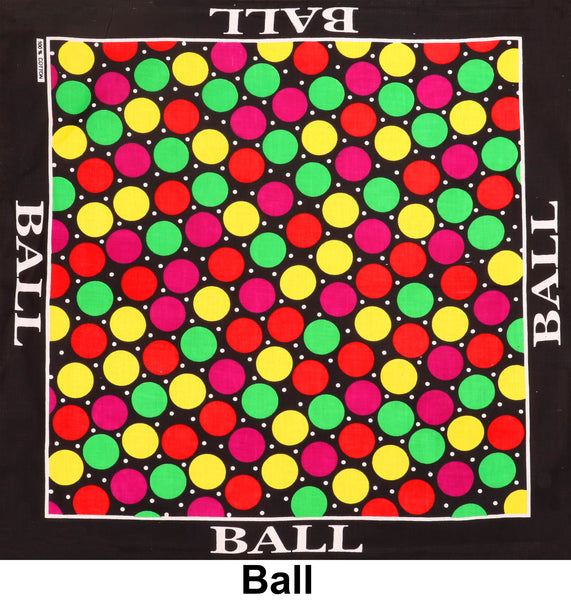 Balls Design Print Cotton Bandana (22 inches x 22 inches)