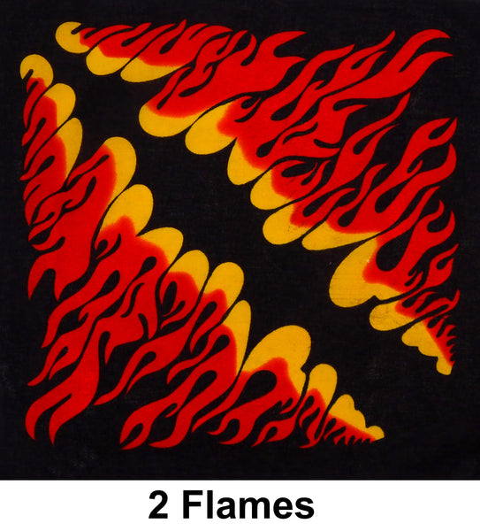 2 Flames Design Print Cotton Bandana (22 inches x 22 inches)