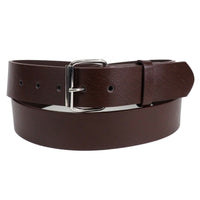Dark Brown Bonded Leather Belt with Removable Belt Buckle