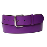 Purple Bonded Leather Belt with Removable Belt Buckle