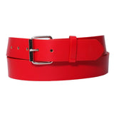 Red Bonded Leather Belt with Removable Belt Buckle