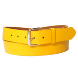 Yellow Bonded Leather Belt with Removable Belt Buckle