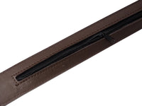 Men Black Leather Money Belt with Secret Hidden Zipper Compartment Bills Keys