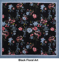 Black Floral Art Print Designs Cotton Bandana