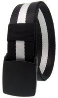 Black / White Outdoor Military Grade Tactical Nylon Canvas Web Belt with Plastic Buckle