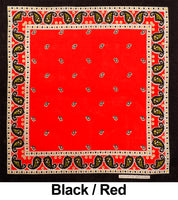 Black Red Design Print Cotton Bandana