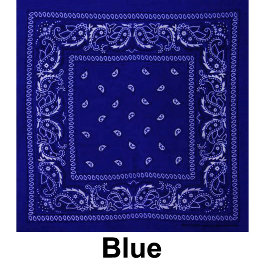 Blue Paisley Design Print Cotton Bandana