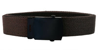 Brown Adjustable Canvas Military Web Belt With Metal Buckle 32" to 72"