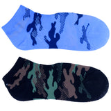 6 PAIRS Camouflage Multi-Colors No Show Low Cut Socks