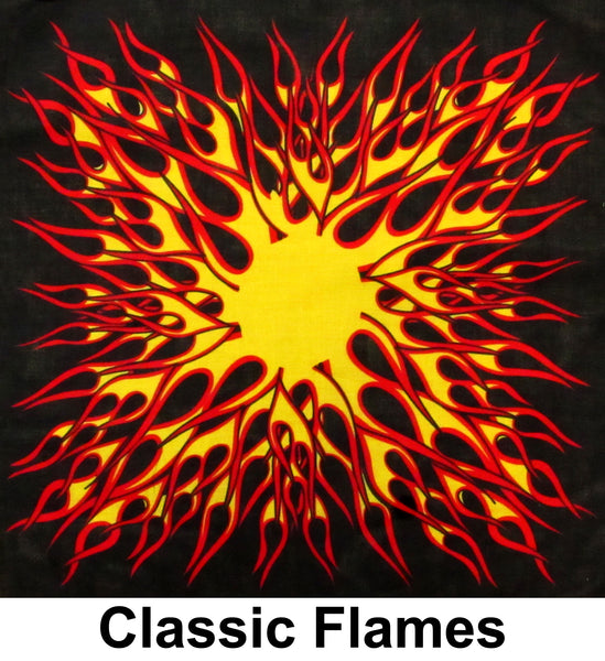 Classic Flames Print Designs Cotton Bandana