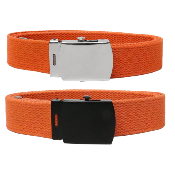 Coral Adjustable Canvas  Web Belt With Metal Buckle 32" to 72"