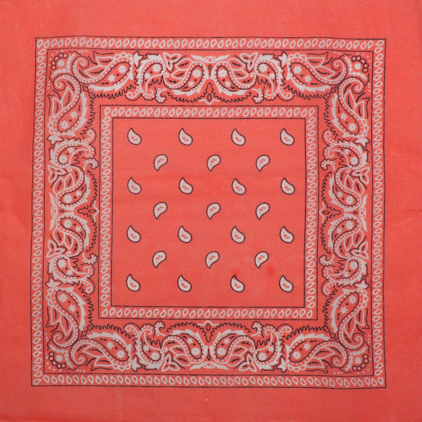 Coral Paisley Design Print Cotton Bandana
