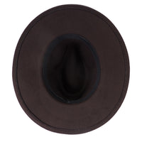 Brown Fedora Panama Upturn Wide Brim Cotton Blend Felt Hat