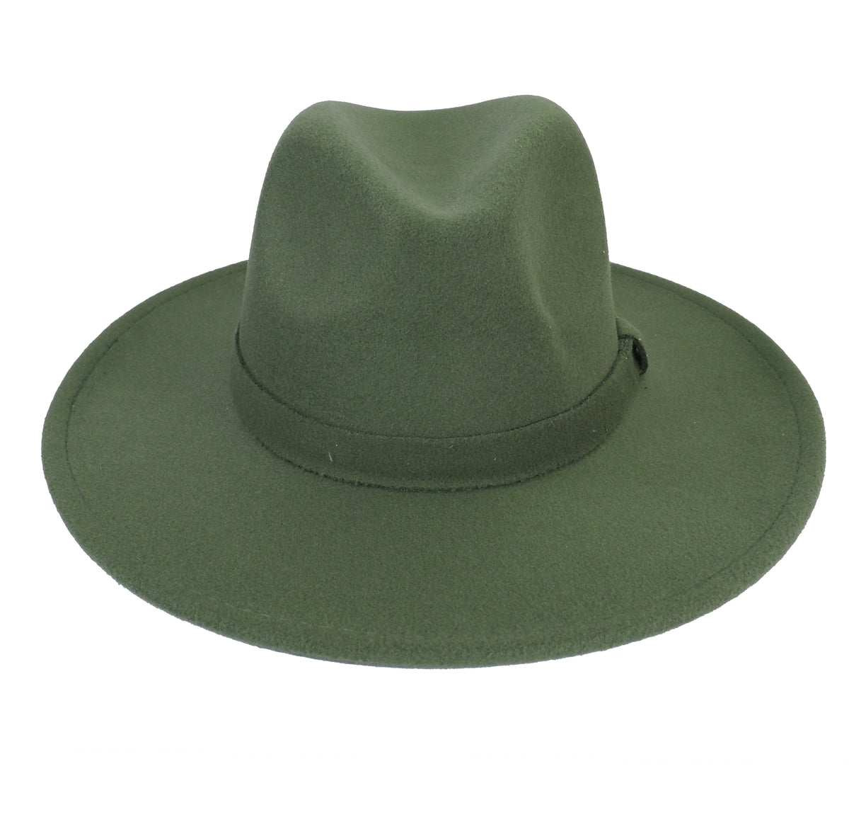 Army Green Fedora Panama Upturn Wide Brim Cotton Blend Felt Hat ...