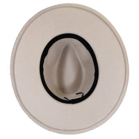 Ivory Fedora Panama Upturn Wide Brim Cotton Blend Felt Hat