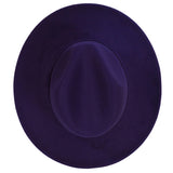 Purple Fedora Panama Upturn Wide Brim Cotton Blend Felt Hat