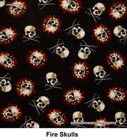 Fire Skulls Print Designs Cotton Bandana