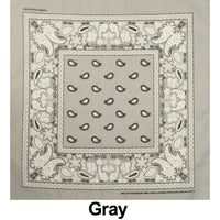 Grey Paisley Print Designs Cotton Bandana