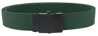 Green Adjustable Canvas Military Web Belt With Metal Buckle 32" to 72"