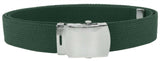 Green Adjustable Canvas Military Web Belt With Metal Buckle 32" to 72"