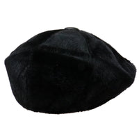 Mens Black Faux Animal Fur Ivy Cap Gatsby Newsboy Cabbie Winter Warm Hat