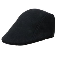Mens Black Herringbone Pattern Ivy Cap Gatsby Newsboy Cabbie Winter Warm Hat