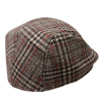 Mens Brown Red Plaid Design Ivy Cap Gatsby Newsboy Cabbie Winter Warm Hat