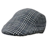 Mens Gray Plaid Design Ivy Cap Gatsby Newsboy Cabbie Winter Warm Hat