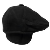 Black Ivy Cap Gatsby Newsboy Cabbie Winter Warm Hat with Ears Flap Protection