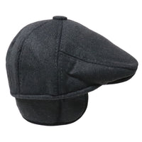 Charcoal Ivy Cap Gatsby Newsboy Cabbie Winter Warm Hat with Ears Flap Protection