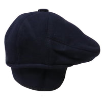 Navy Blue Ivy Cap Gatsby Newsboy Cabbie Winter Warm Hat with Ears Flap Protection