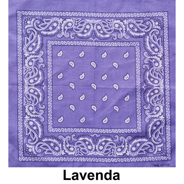 Lavenda Paisley Print Designs Cotton Bandana (22 inches x 22 inches)