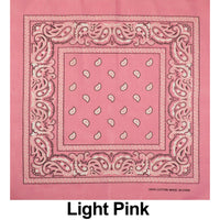 Light Pink Paisley Design Print Cotton Bandana