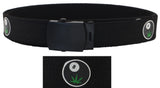 8 Ball Adjustable Canvas Military Web Belt With Metal Buckle 32" to 72"